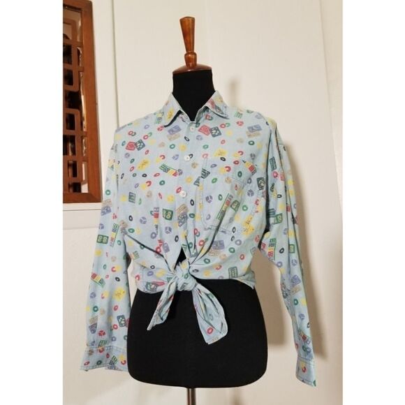Tops - Vintage Grandmas 90's Casino Denim Shirt